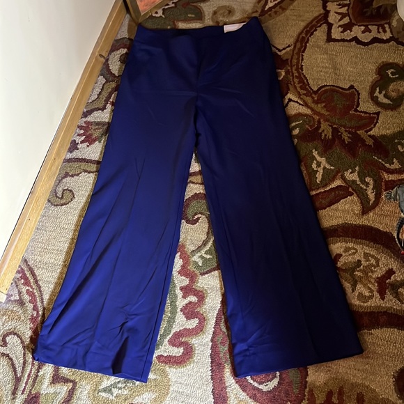 CHICOS Size 1.5 Medium US 10 Seasonless Pointe Wideleg Navy Blue Stretch $89 NEW - Picture 11 of 16